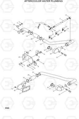 8560 AFTERCOOLER WATER PLUMBING HL780-3, Hyundai