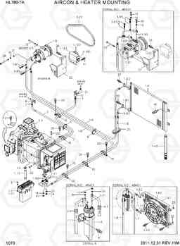 1070 AIRCON & HEATER MOUNTING HL780-7A, Hyundai