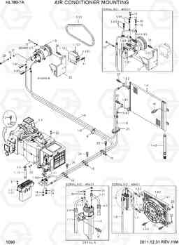 1090 AIR CONDITIONER MOUNTING HL780-7A, Hyundai