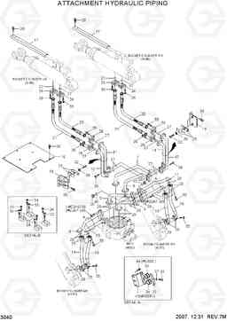 3040 ATTACHMENT HYDRAULIC PIPING HL780-7A, Hyundai