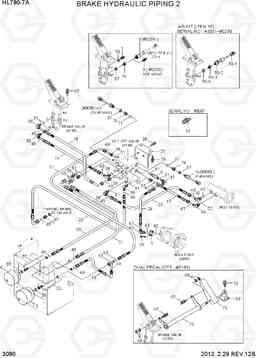 3080 BRAKE HYDRAULIC PIPING 2 HL780-7A, Hyundai