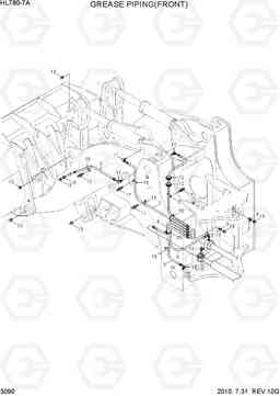 3090 GREASE PIPING(FRONT) HL780-7A, Hyundai