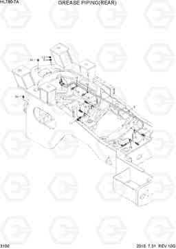 3100 GREASE PIPING(REAR) HL780-7A, Hyundai