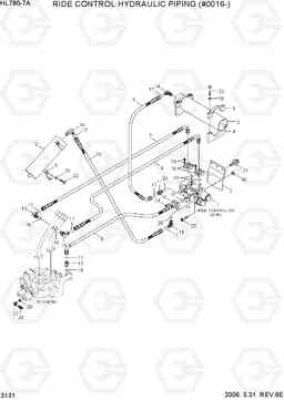 3131 RIDE CONTROL HYDRAULIC PIPING(#0016-) HL780-7A, Hyundai