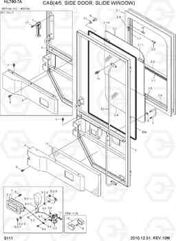 5111 CAB(4/5, SIDE DOOR, SLIDE WINDOW) HL780-7A, Hyundai