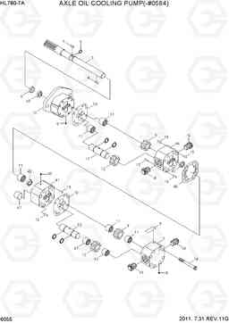 6055 AXLE OIL COOLING PUMP(-#0584) HL780-7A, Hyundai