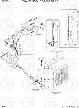 6060 TRANSMISSION COOLING PIPING HL780-7A, Hyundai