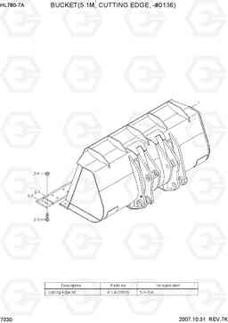 7030 BUCKET(5.1M3, CUTTING EDGE, -#0136) HL780-7A, Hyundai