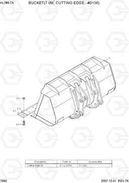 7060 BUCKET(7.0M3, CUTTING EDGE, -#0136) HL780-7A, Hyundai