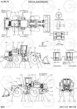 8021 DECALS(KOREAN) HL780-7A, Hyundai