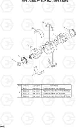 9060 CRANKSHAFT AND MAIN BEARINGS HL780-7A, Hyundai