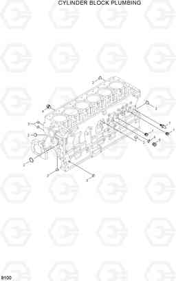 9100 CYLINDER BLOCK PLUMBING HL780-7A, Hyundai