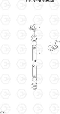 9270 FUEL FILTER PLUMBING HL780-7A, Hyundai