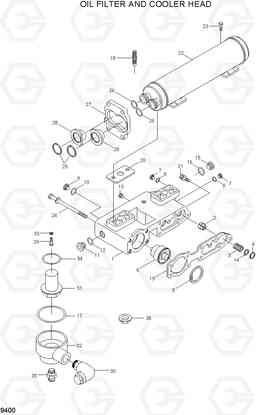 9400 OIL FILTER AND COOLER HEAD HL780-7A, Hyundai