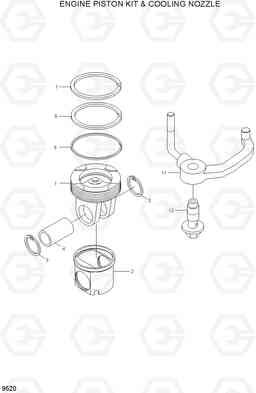 9520 ENG PISTON KIT & COOLING NOZZLE HL780-7A, Hyundai