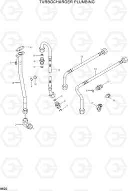 9620 TURBOCHARGER PLUMBING HL780-7A, Hyundai