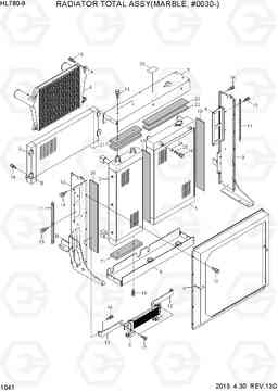 1041 RADIATOR TOTAL ASSY(MARBLE, #0030-) HL780-9, Hyundai