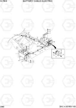 2080 BATTERY CABLE ELECTRIC HL780-9, Hyundai