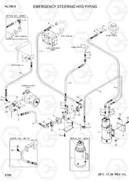 3150 EMERGENCY STEERING HYD PIPING HL780-9, Hyundai