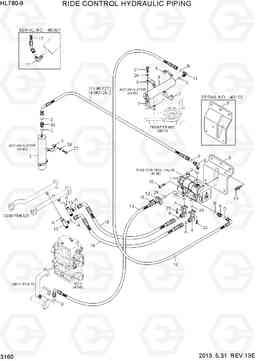 3160 RIDE CONTROL HYDRAULIC PIPING HL780-9, Hyundai