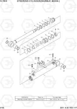 4155 STEERING CYLINDER(MARBLE, #0064-) HL780-9, Hyundai