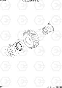 6010 WHEEL RIM & TIRE HL780-9, Hyundai