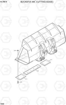 7030 BUCKET(5.4M3, CUTTING EDGE) HL780-9, Hyundai