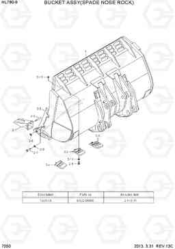 7050 BUCKET ASSY(SPADE NOSE ROCK) HL780-9, Hyundai