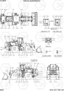 8025 DECALS(KOREAN) HL780-9, Hyundai