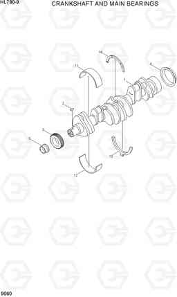 9060 CRANKSHAFT AND MAIN BEARINGS HL780-9, Hyundai