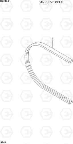 9240 FAN DRIVE BELT HL780-9, Hyundai