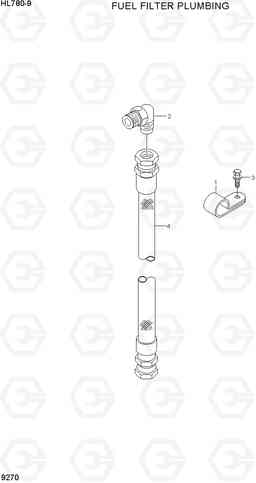 9270 FUEL FILTER PLUMBING HL780-9, Hyundai