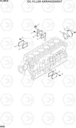 9450 OIL FILLER ARRANGEMENT HL780-9, Hyundai