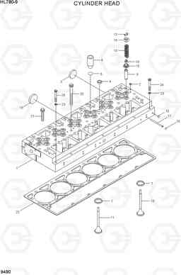 9490 CYLINDER HEAD HL780-9, Hyundai