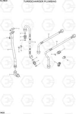 9620 TURBOCHARGER PLUMBING HL780-9, Hyundai