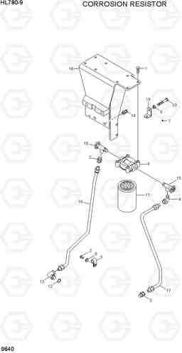 9640 COOLANT FILTER HL780-9, Hyundai