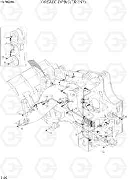 3100 GREASE PIPING(FRONT) HL780-9A, Hyundai