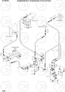 3150 EMERGENCY STEERING HYD PIPING HL780-9A, Hyundai