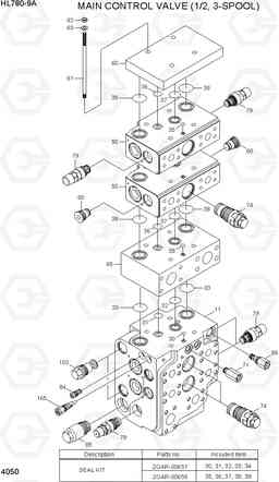 4050 MAIN CONTROL VALVE (1/2, 3-SPOOL) HL780-9A, Hyundai