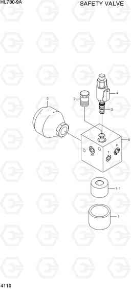 4110 SAFETY VALVE HL780-9A, Hyundai