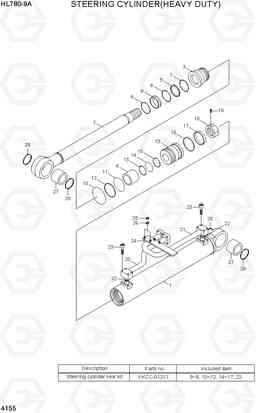 4155 STEERING CYLINDER(HEAVY DUTY) HL780-9A, Hyundai