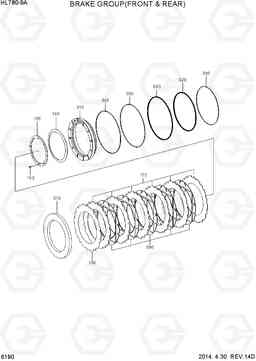 6190 BRAKE GROUP(FRONT & REAR- STD) HL780-9A, Hyundai