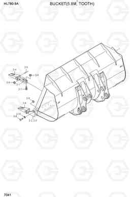 7041 BUCKET(5.8M3, TOOTH) HL780-9A, Hyundai