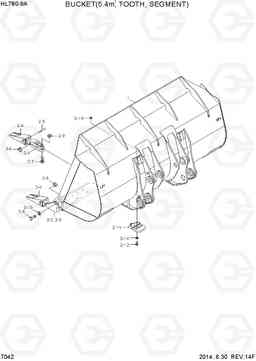 7042 BUCKET(5.4M3, TOOTH,SEGMENT) HL780-9A, Hyundai