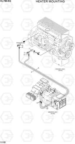 1110 HEATER MOUNTING HL780-9S, Hyundai