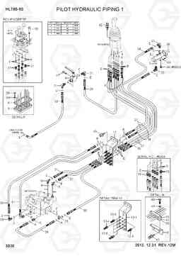 3030 PILOT HYDRAULIC PIPING 1 (2-SPOOL) HL780-9S, Hyundai