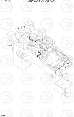 3110 GREASE PIPING(REAR) HL780-9S, Hyundai