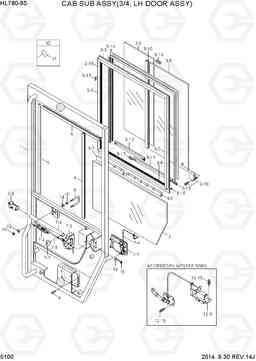 5100 CAB SUB ASSY(3/4, LH DOOR ASSY) HL780-9S, Hyundai