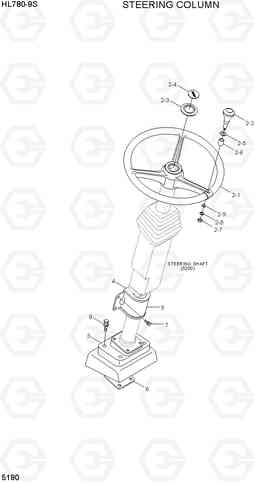 5190 STEERING COLUMN HL780-9S, Hyundai