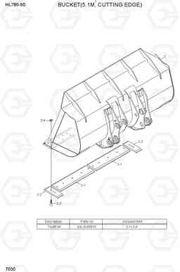 7030 BUCKET(5.1M3, CUTTING EDGE) HL780-9S, Hyundai